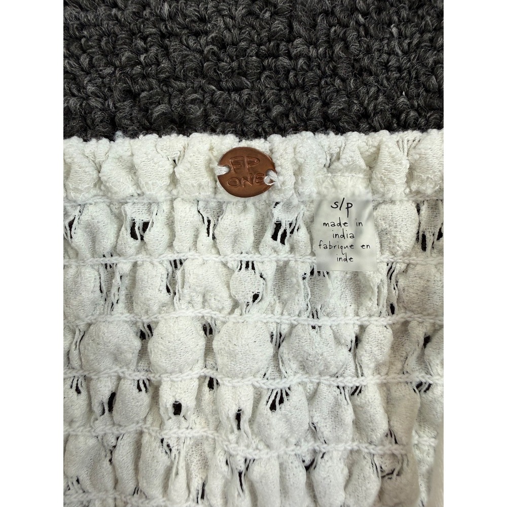 Free People One Adella Slip Dress crochet lace handkerchief hem charcoal size XS - Picture 9 of 9